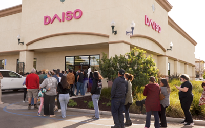 Long lines form for grand opening of Daiso discount store in Santa Maria